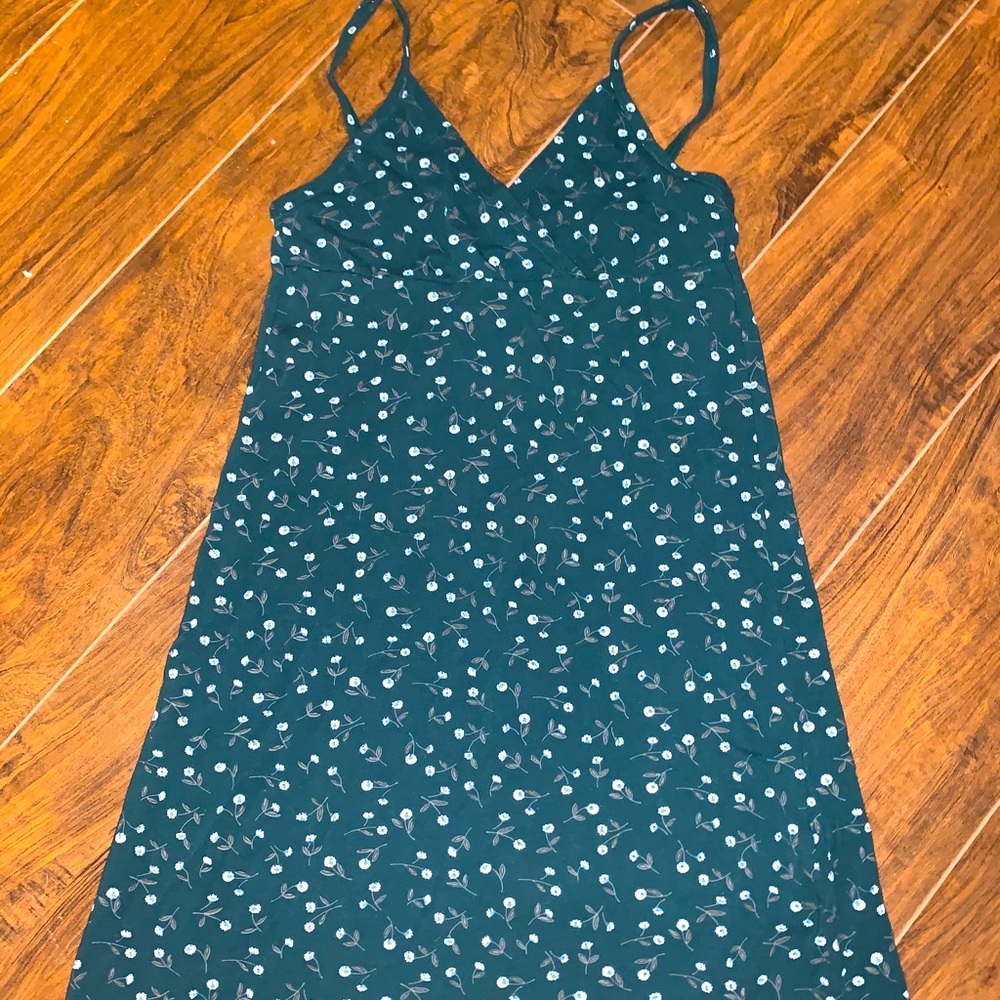 Blue/green floral mini dress
